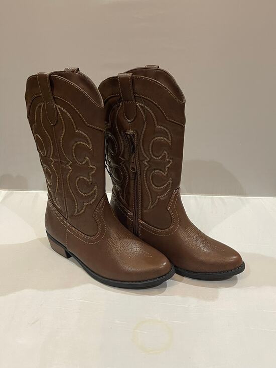 Cat & Jack Other - Cat & Jack Brown Embroidered Western Boots Kids Youth 3